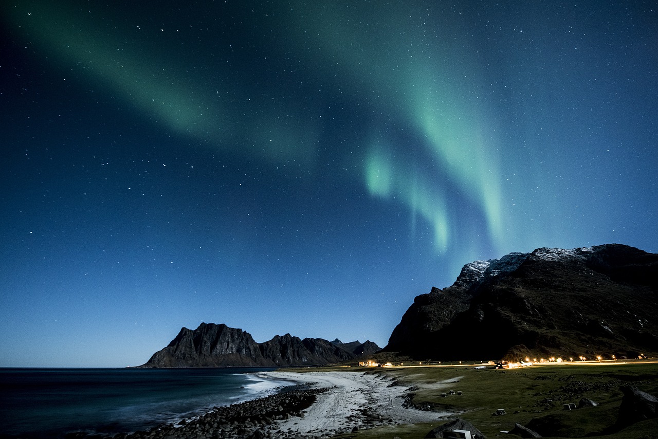 aurora borealis, norway, night