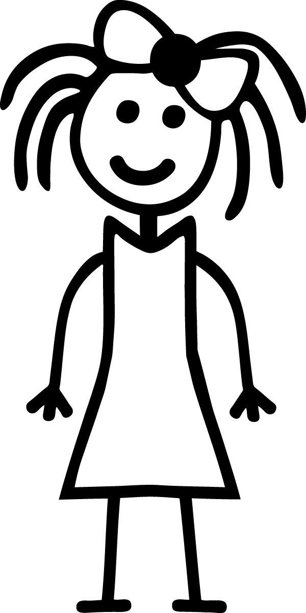 Stick Figures, No Background, Simple Outline PNG