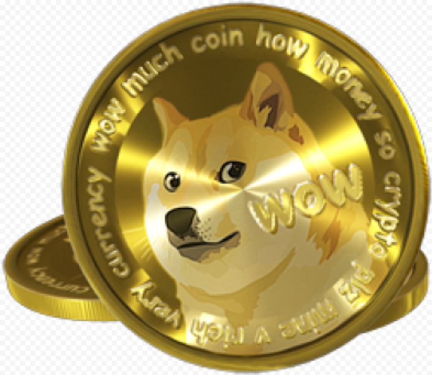 coins, Dogecoin, golden, Pieces, PNG - Two Golden Dogecoin Pieces Coins PNG Free Download background Transparent